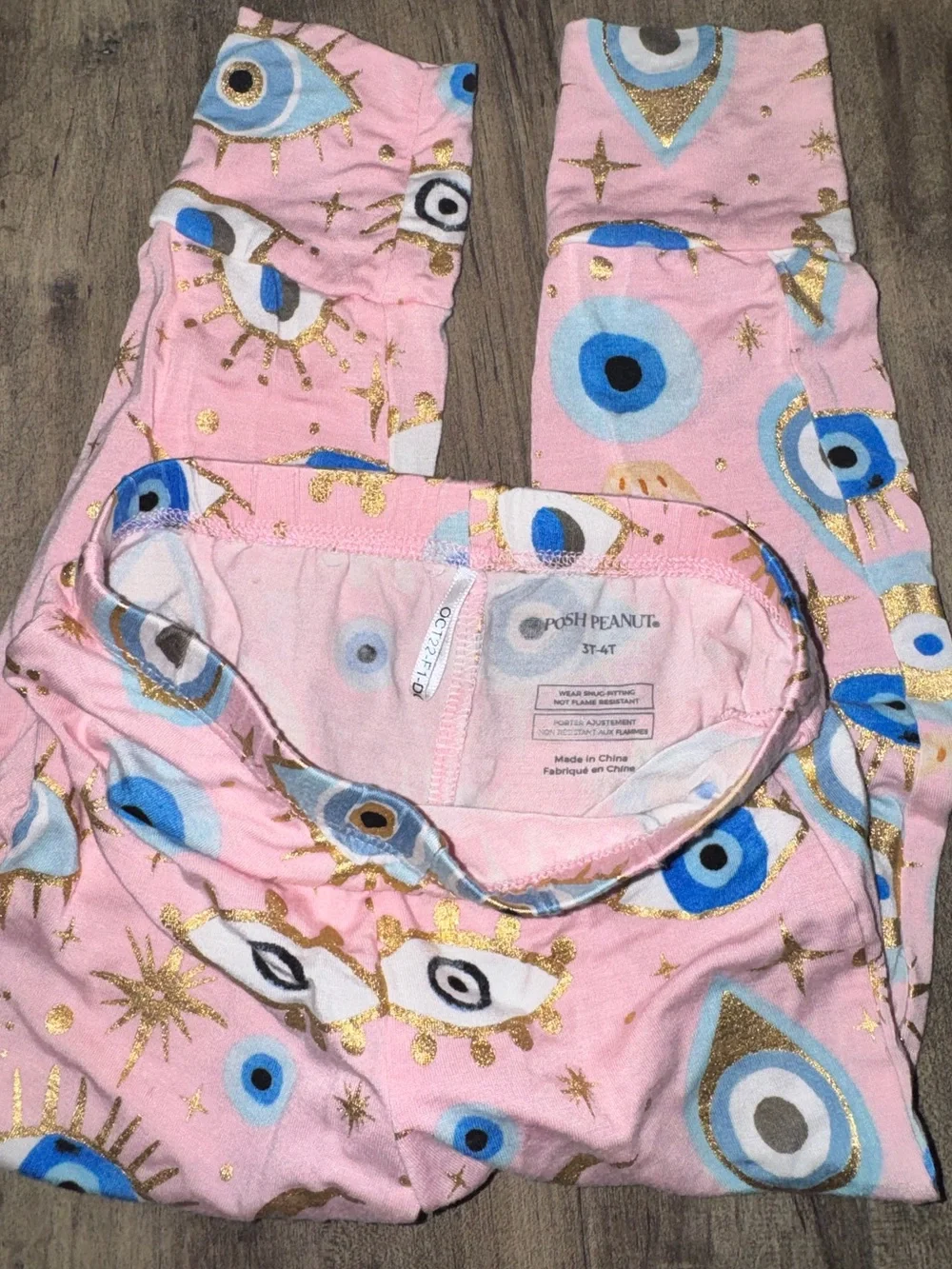 Posh Peanut Fiona Evil Eye Bamboo Pajama Set 3T/4T HTF OG print